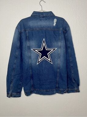 NFL Dallas Cowboys Button Up Denim Jean Jacket Unisex XL NWT